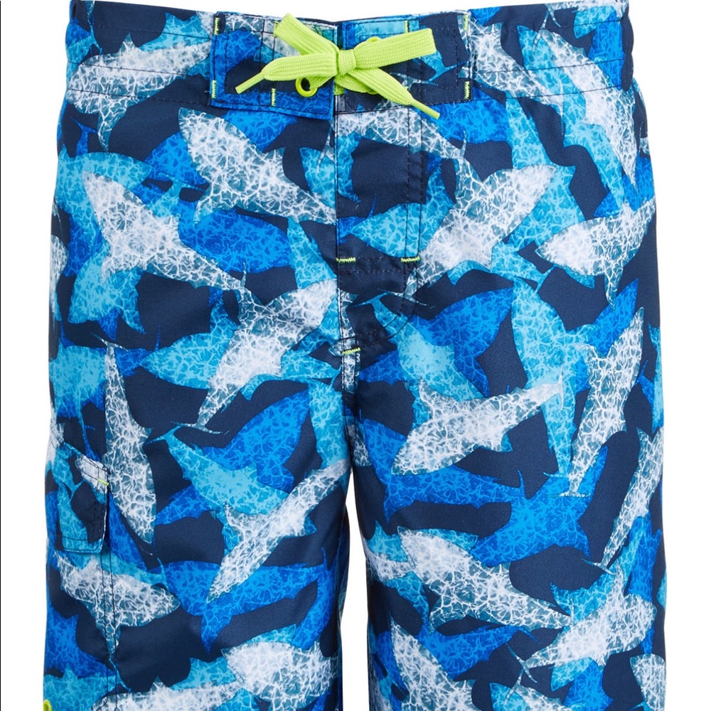 Laguna Big Boys Shark-Print Swim Trunks